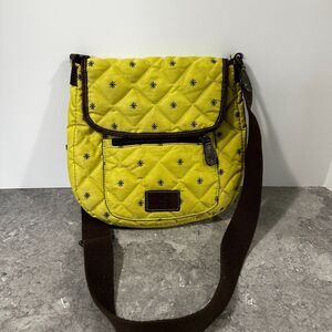 Eddie Bauer Quilted Down Crossbody Bag in Green/Brown